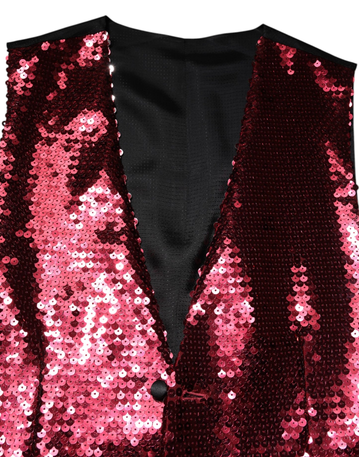 Chaleco de vestir formal de hombre con lentejuelas rojas de Dolce & Gabbana