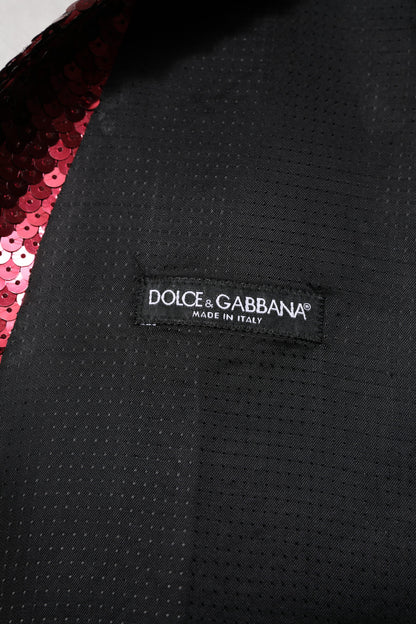 Chaleco de vestir formal de hombre con lentejuelas rojas de Dolce & Gabbana