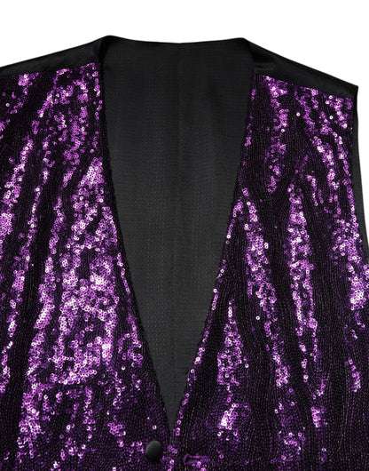 Chaleco formal Dolce & Gabbana morado de lentejuelas
