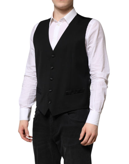 Chaleco de lana negro formal para hombre Dolce & Gabbana