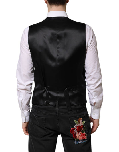 Chaleco de lana negro formal para hombre Dolce & Gabbana
