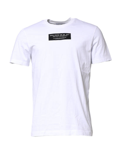 Camiseta blanca de algodón con logo y cuello redondo de Dolce & Gabbana