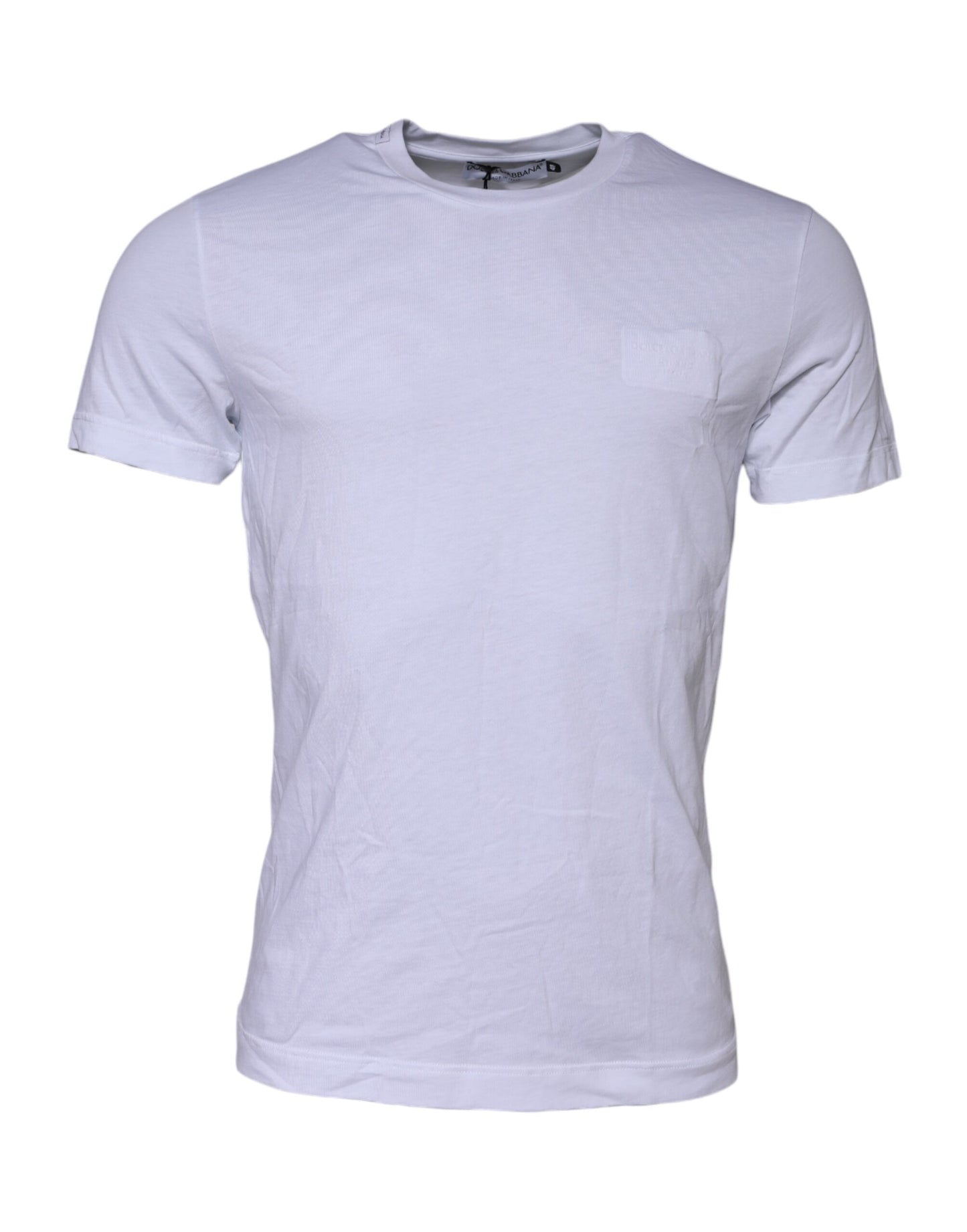 Camiseta blanca de algodón con logo y cuello redondo de Dolce & Gabbana