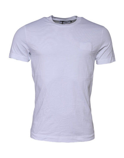 Camiseta blanca de algodón con logo y cuello redondo de Dolce & Gabbana
