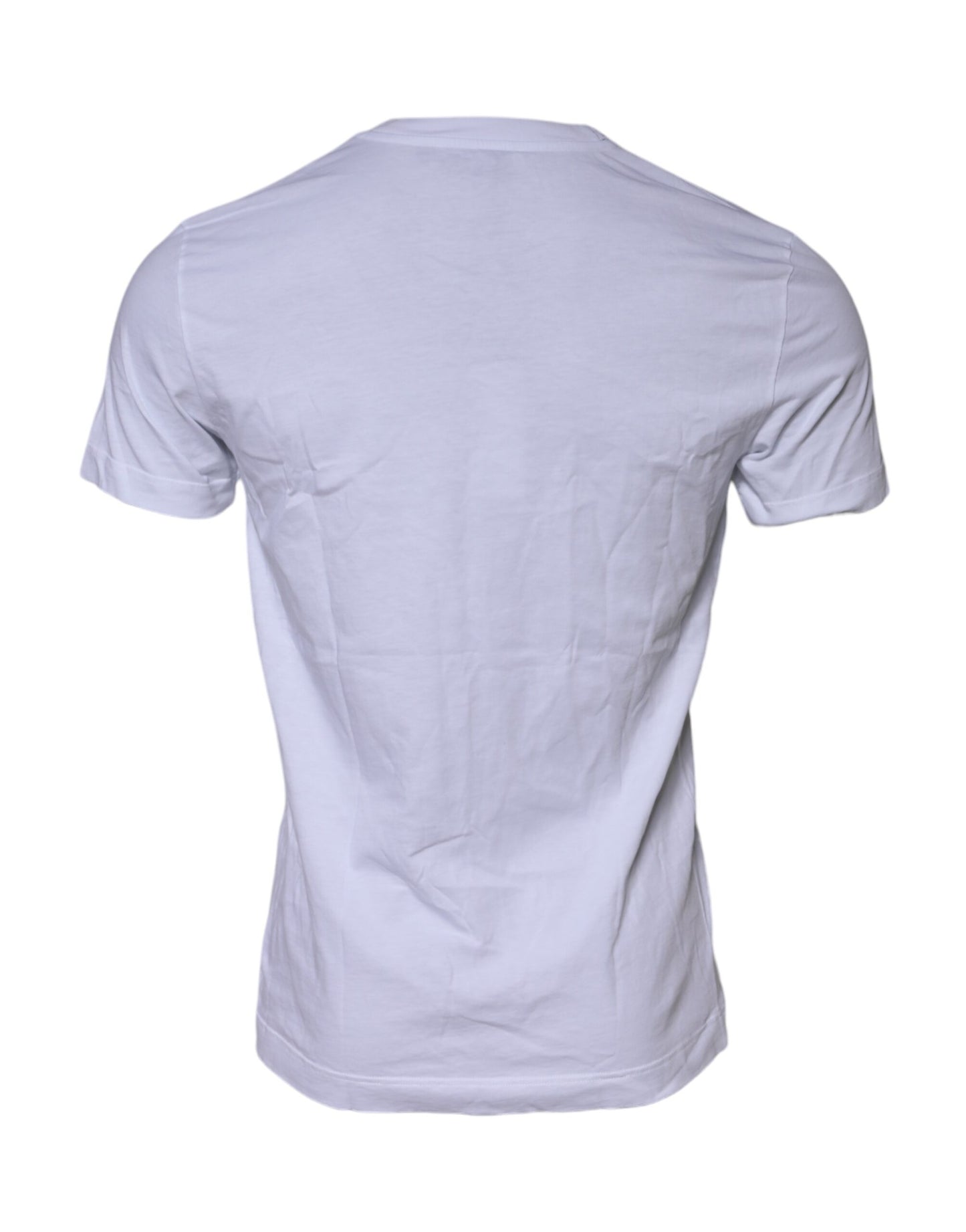Camiseta blanca de algodón con logo y cuello redondo de Dolce & Gabbana