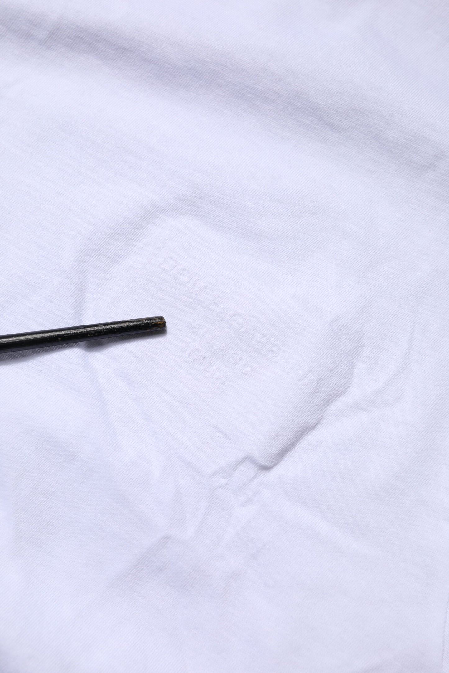 Camiseta blanca de algodón con logo y cuello redondo de Dolce & Gabbana