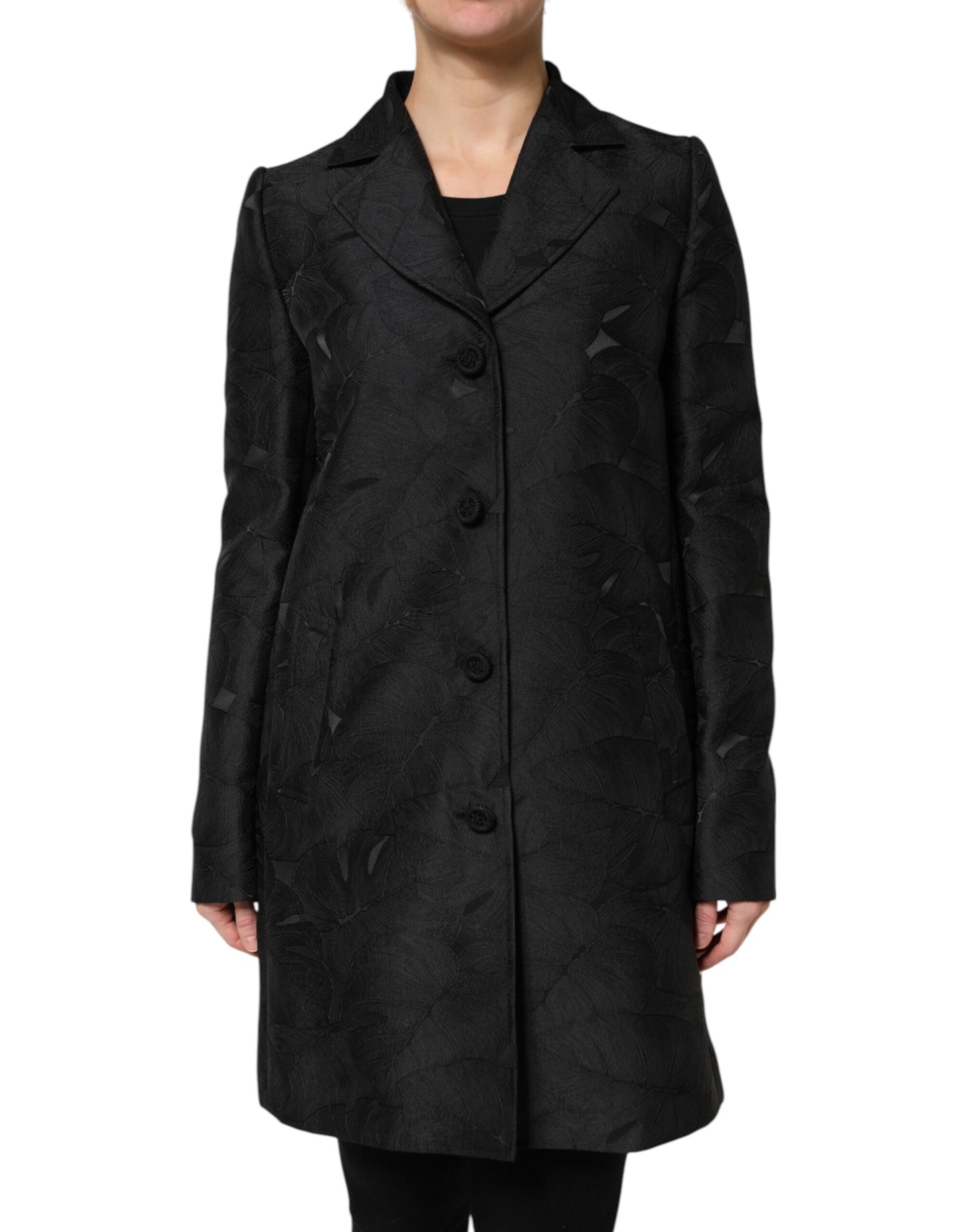 Gabardina Dolce & Gabbana negra de una hilera de botones