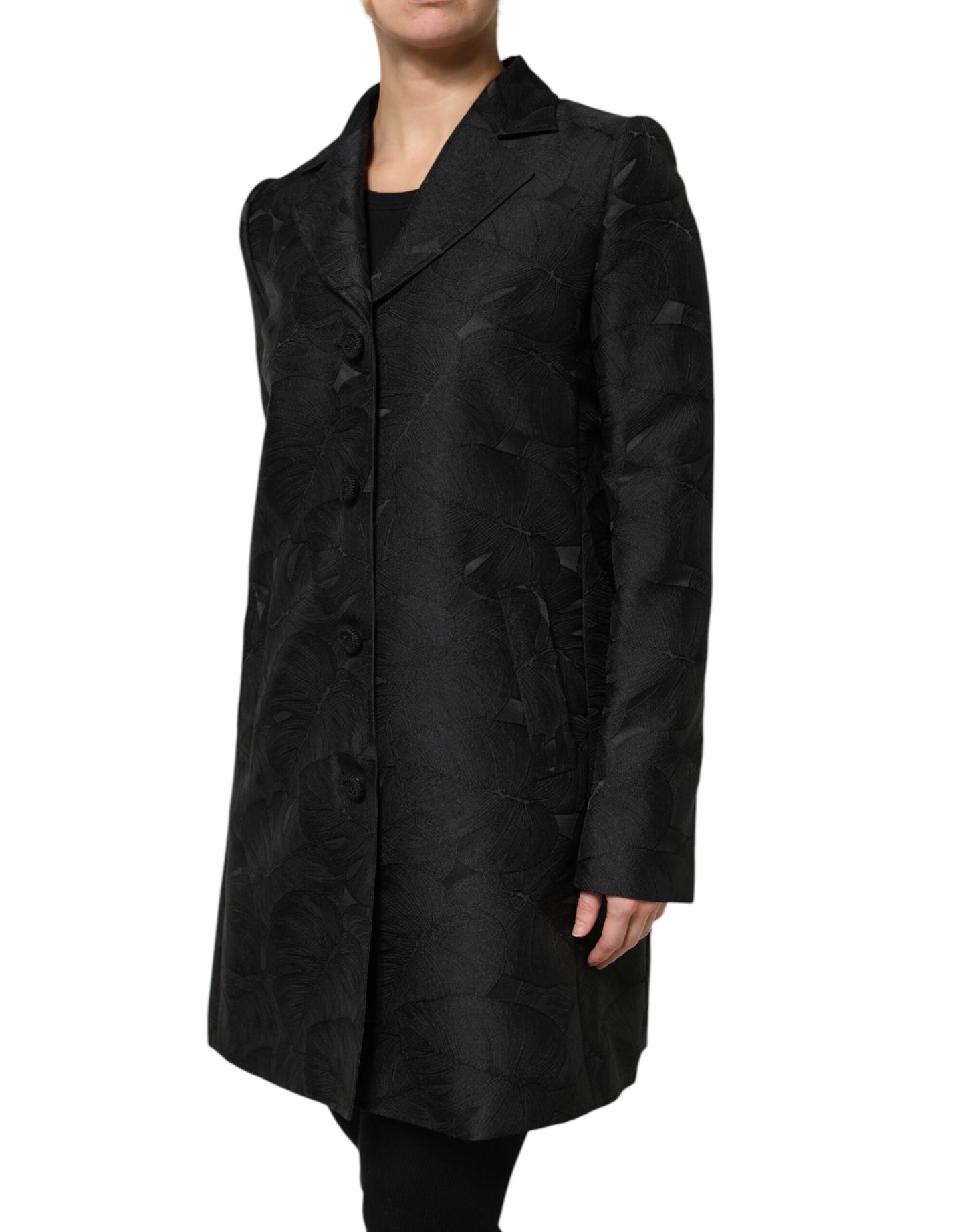 Gabardina Dolce & Gabbana negra de una hilera de botones