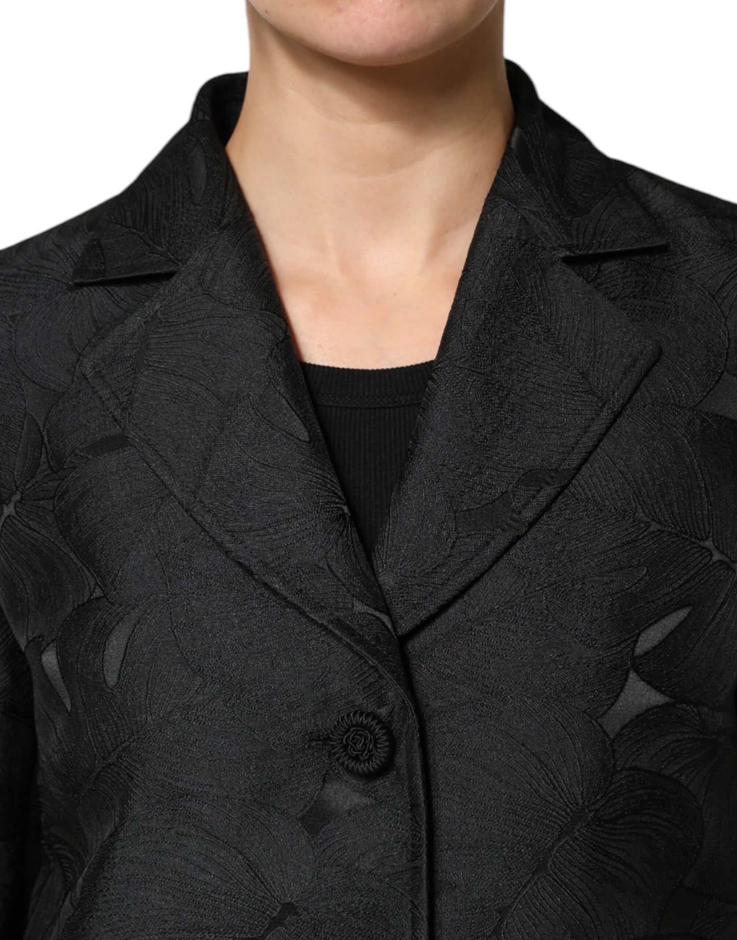 Gabardina Dolce & Gabbana negra de una hilera de botones