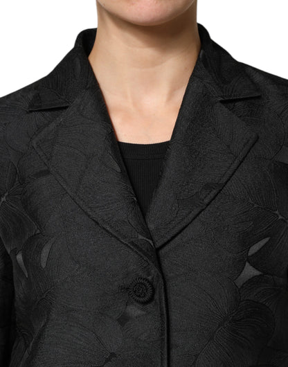 Gabardina Dolce & Gabbana negra de una hilera de botones