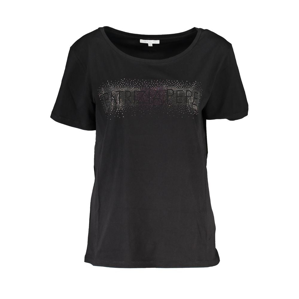 Camiseta negra de algodón Patrizia Pepe para mujer