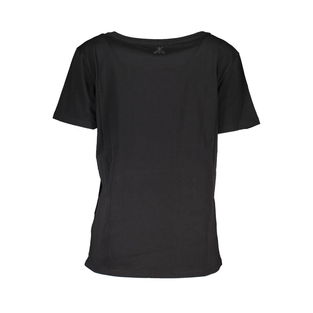 Camiseta negra de algodón Patrizia Pepe para mujer