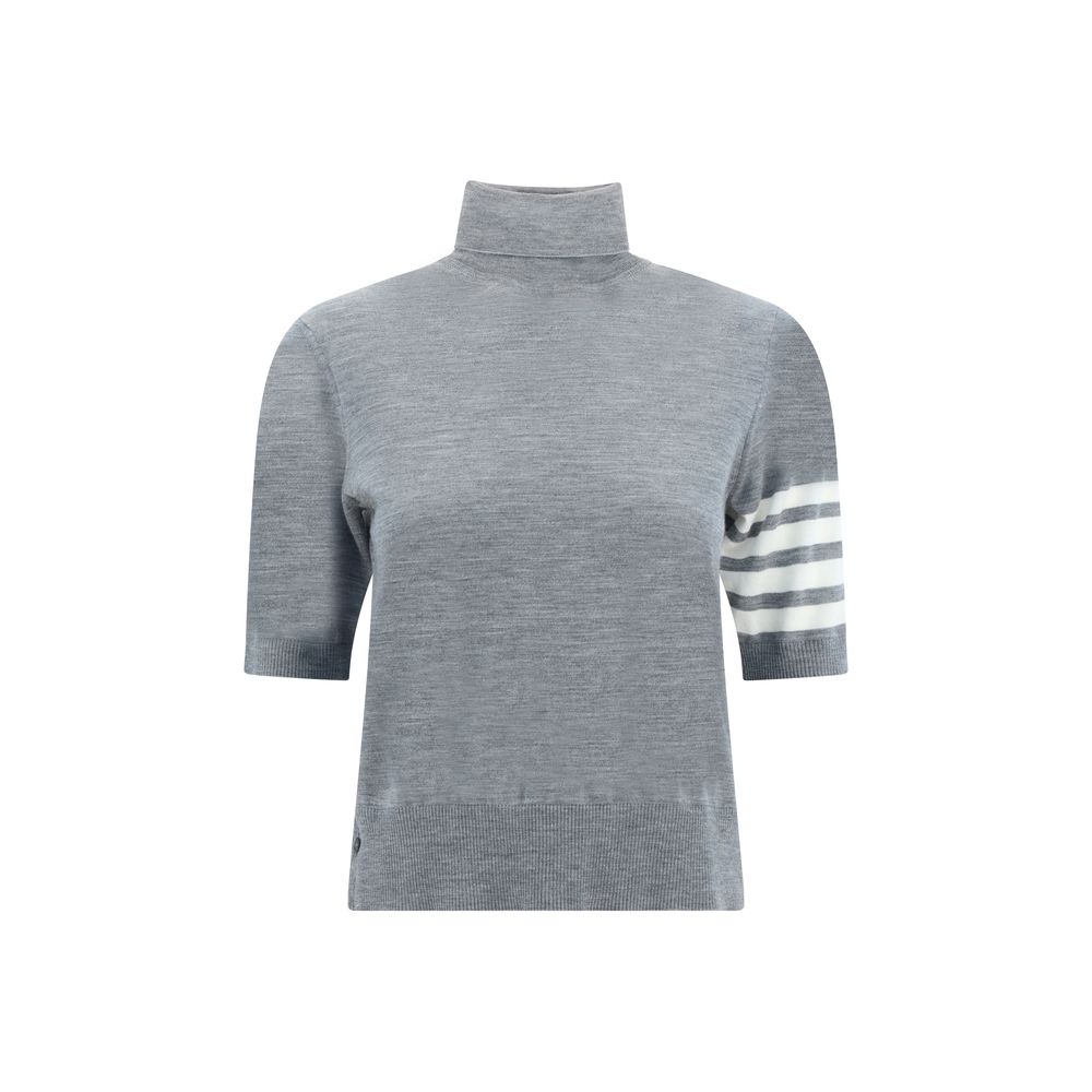 Thom Browne Suéter de cuello alto de poliamida gris