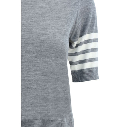 Thom Browne Suéter de cuello alto de poliamida gris