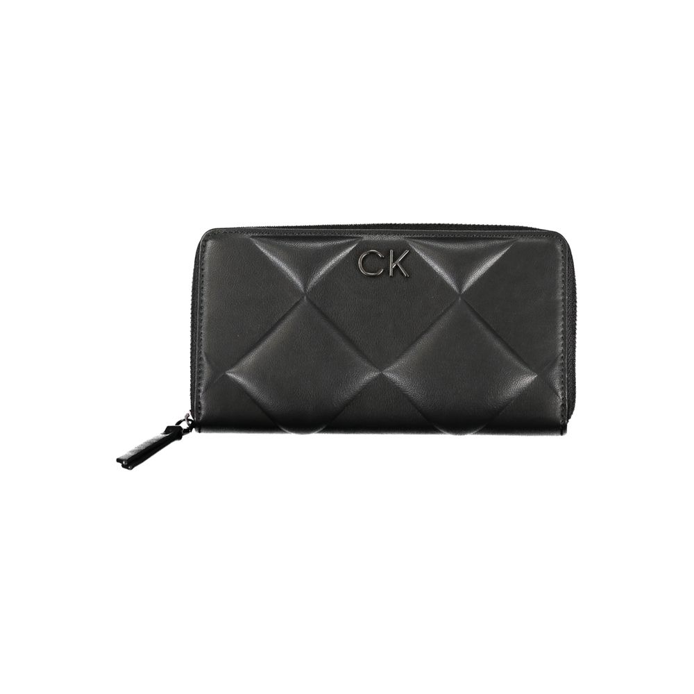 Billetera Calvin Klein negra de poliéster para mujer
