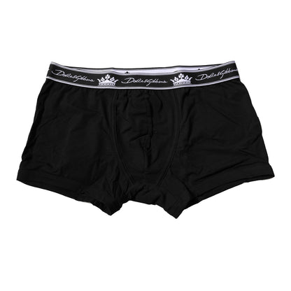 Bóxer regular Dolce & Gabbana de algodón elástico negro