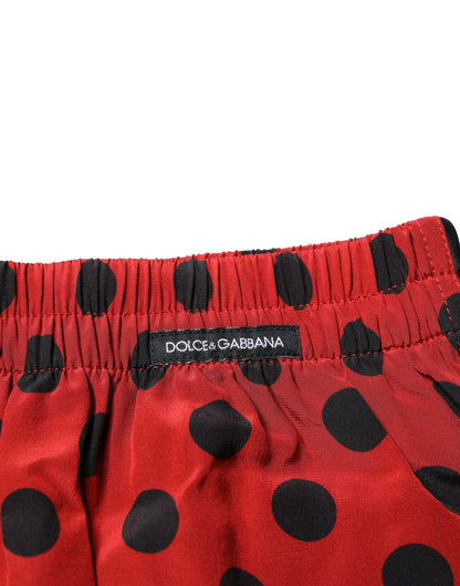 Bóxers de seda roja con lunares Dolce & Gabbana Ropa interior