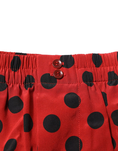 Bóxers de seda roja con lunares Dolce & Gabbana Ropa interior