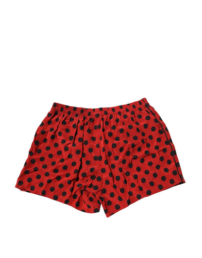 Bóxers de seda roja con lunares Dolce & Gabbana Ropa interior