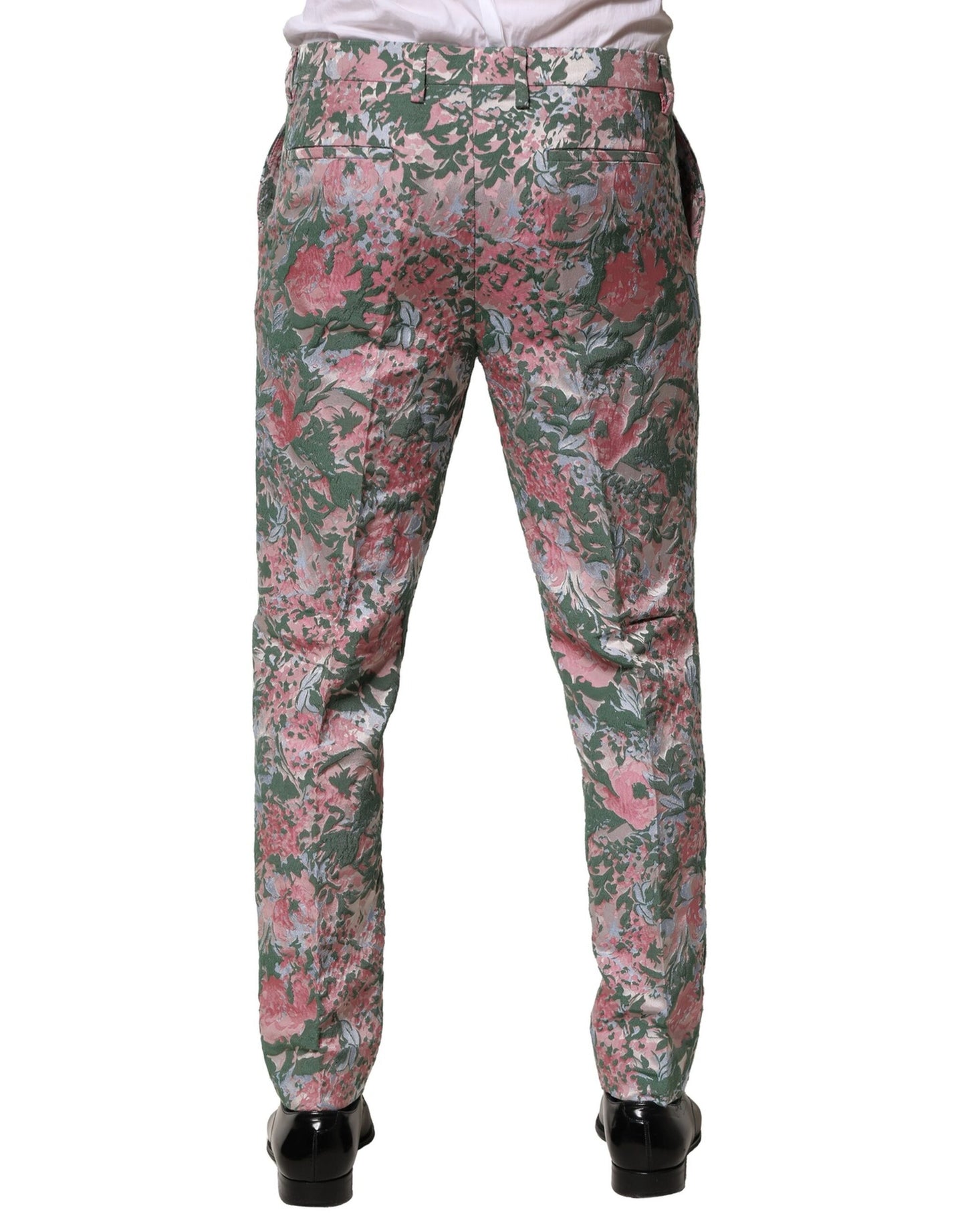 Pantalones de jacquard floral multicolor Dolce & Gabbana