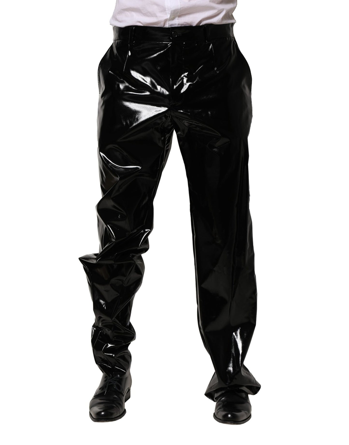 Pantalones rectos de hombre Dolce & Gabbana de nailon negro