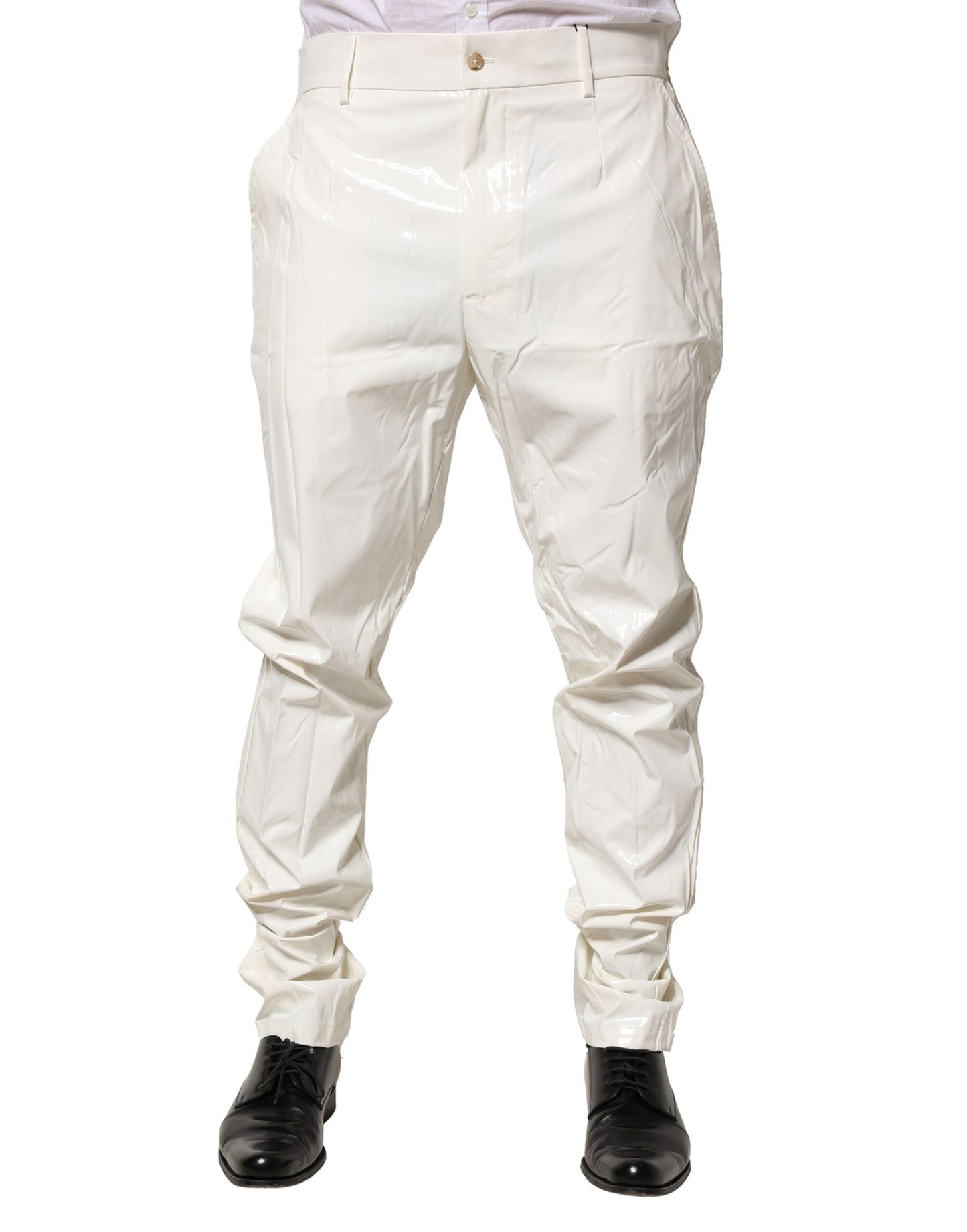 Pantalones de hombre entallados Dolce & Gabbana de nailon blanco
