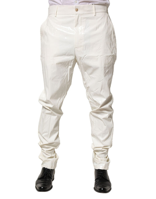 Pantalones de hombre entallados Dolce & Gabbana de nailon blanco