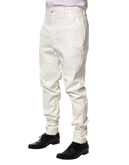 Pantalones de hombre entallados Dolce & Gabbana de nailon blanco