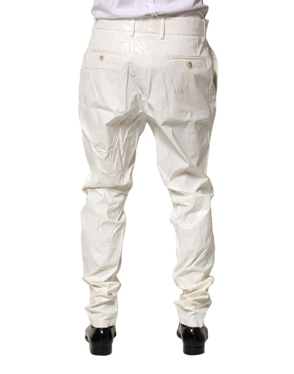 Pantalones de hombre entallados Dolce & Gabbana de nailon blanco