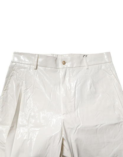 Pantalones de hombre entallados Dolce & Gabbana de nailon blanco