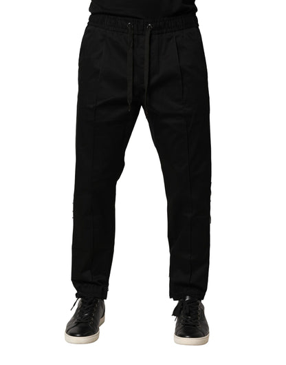 Pantalones jogger de algodón negro de talle medio de Dolce & Gabbana