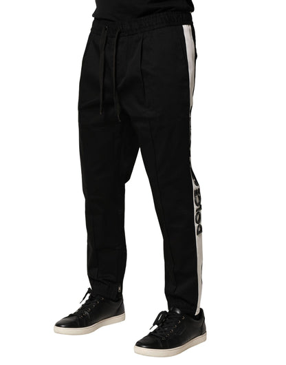 Pantalones jogger de algodón negro de talle medio de Dolce & Gabbana