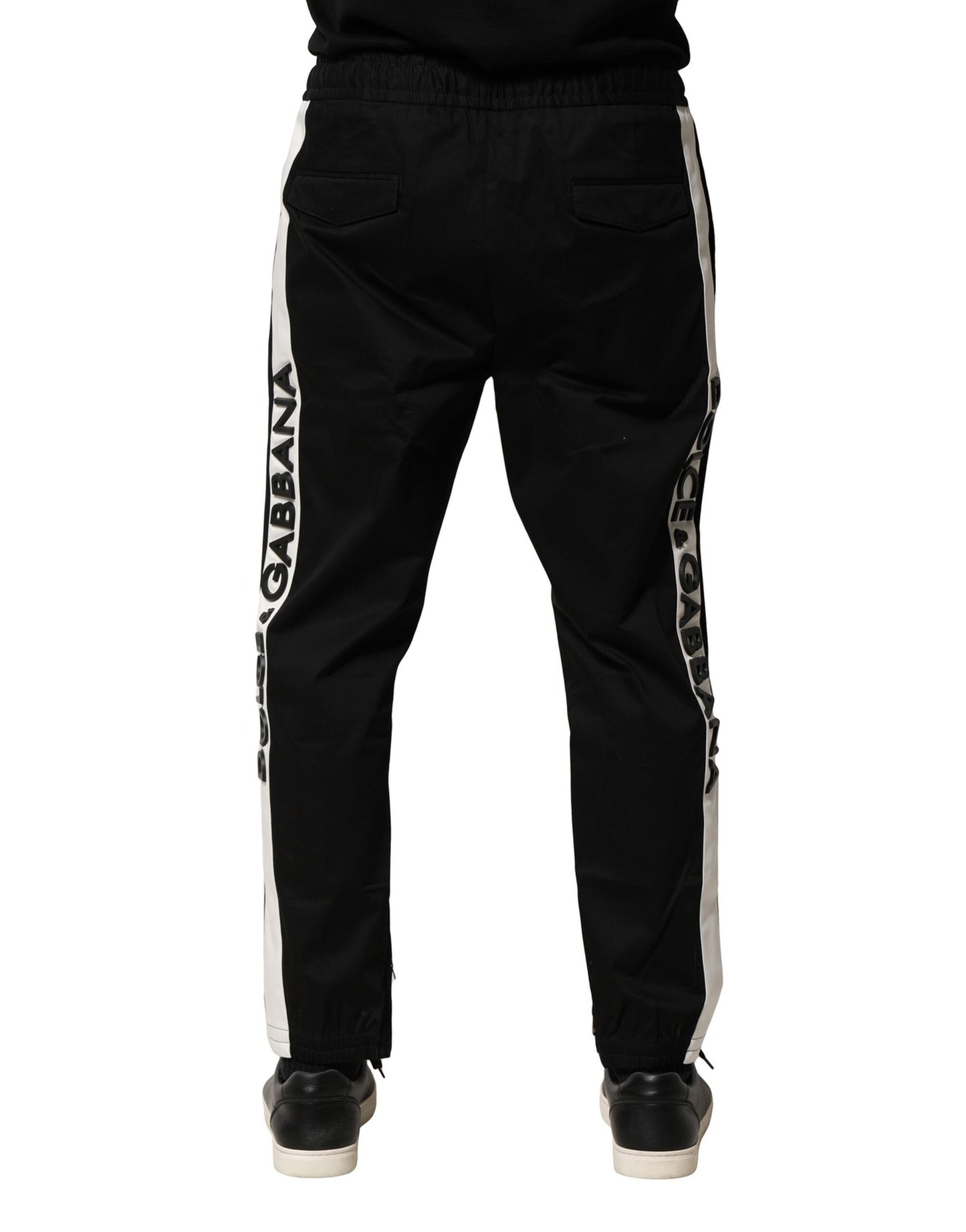 Pantalones jogger de algodón negro de talle medio de Dolce & Gabbana