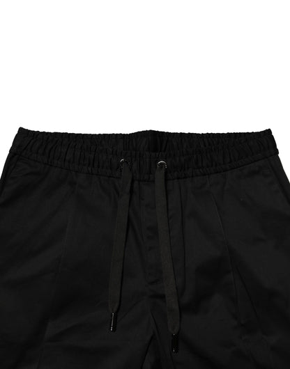 Pantalones jogger de algodón negro de talle medio de Dolce & Gabbana