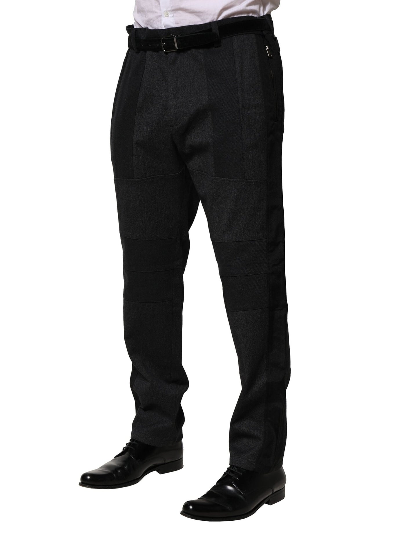 Dolce & Gabbana Vestido Negro de Algodón Pantalones de Vestir Entallados