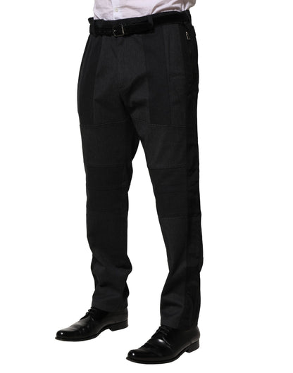 Dolce & Gabbana Vestido Negro de Algodón Pantalones de Vestir Entallados