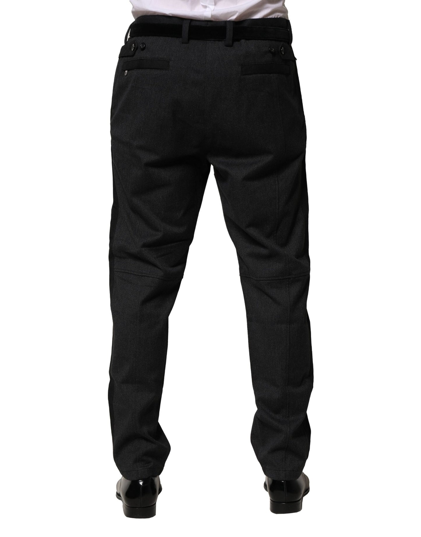 Dolce & Gabbana Vestido Negro de Algodón Pantalones de Vestir Entallados