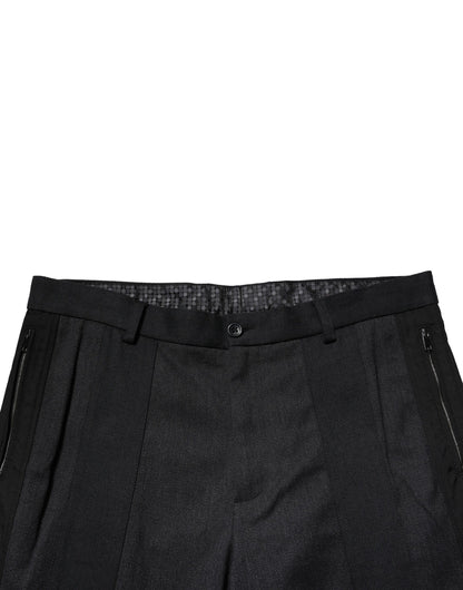 Dolce & Gabbana Vestido Negro de Algodón Pantalones de Vestir Entallados