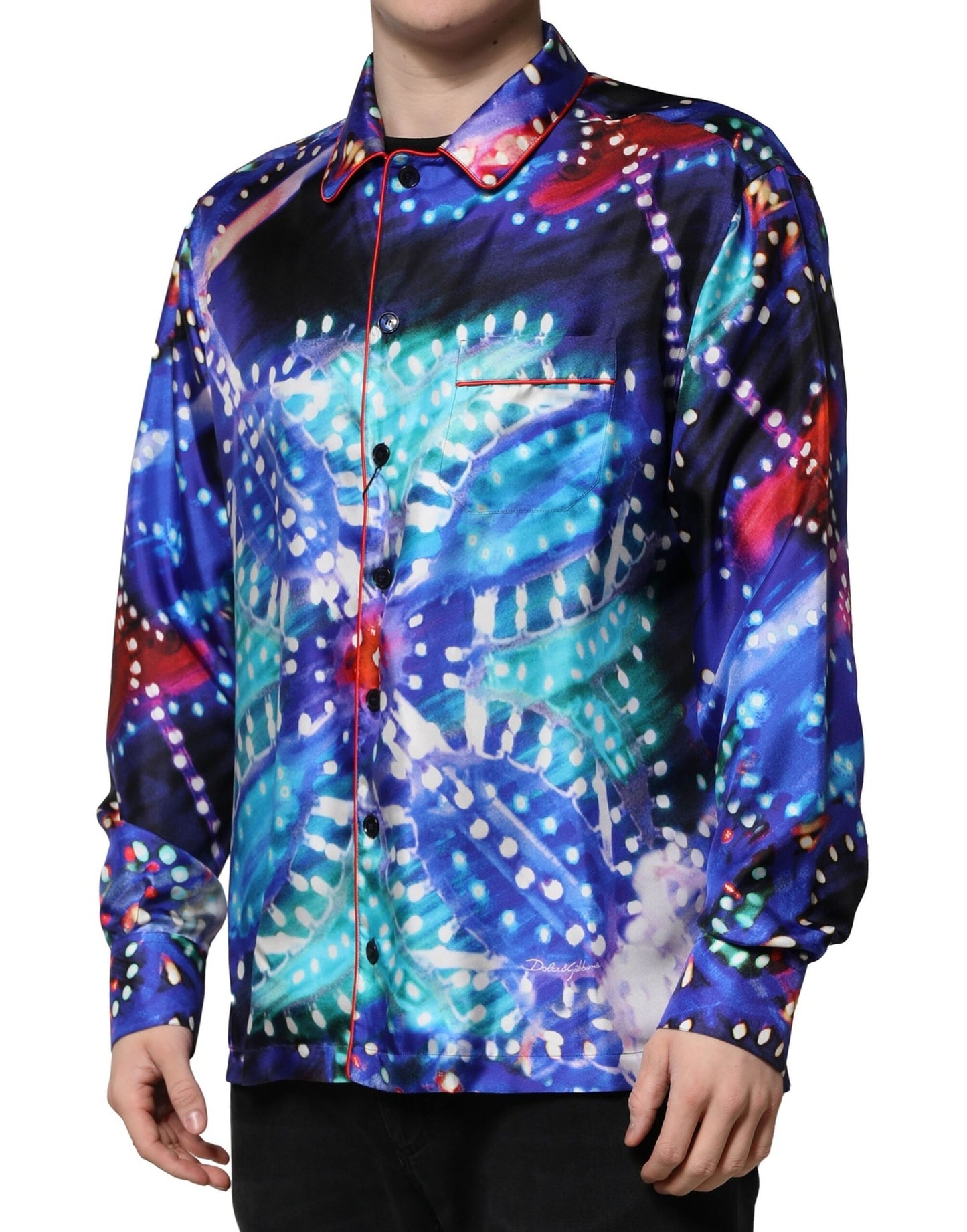 Camisa informal Dolce & Gabbana de seda estampada multicolor