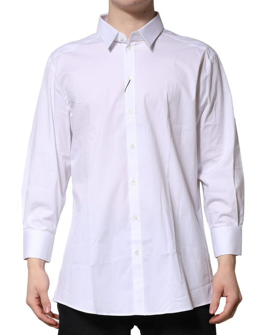 Camisa Formal de Manga Larga Blanca Oro Dolce & Gabbana