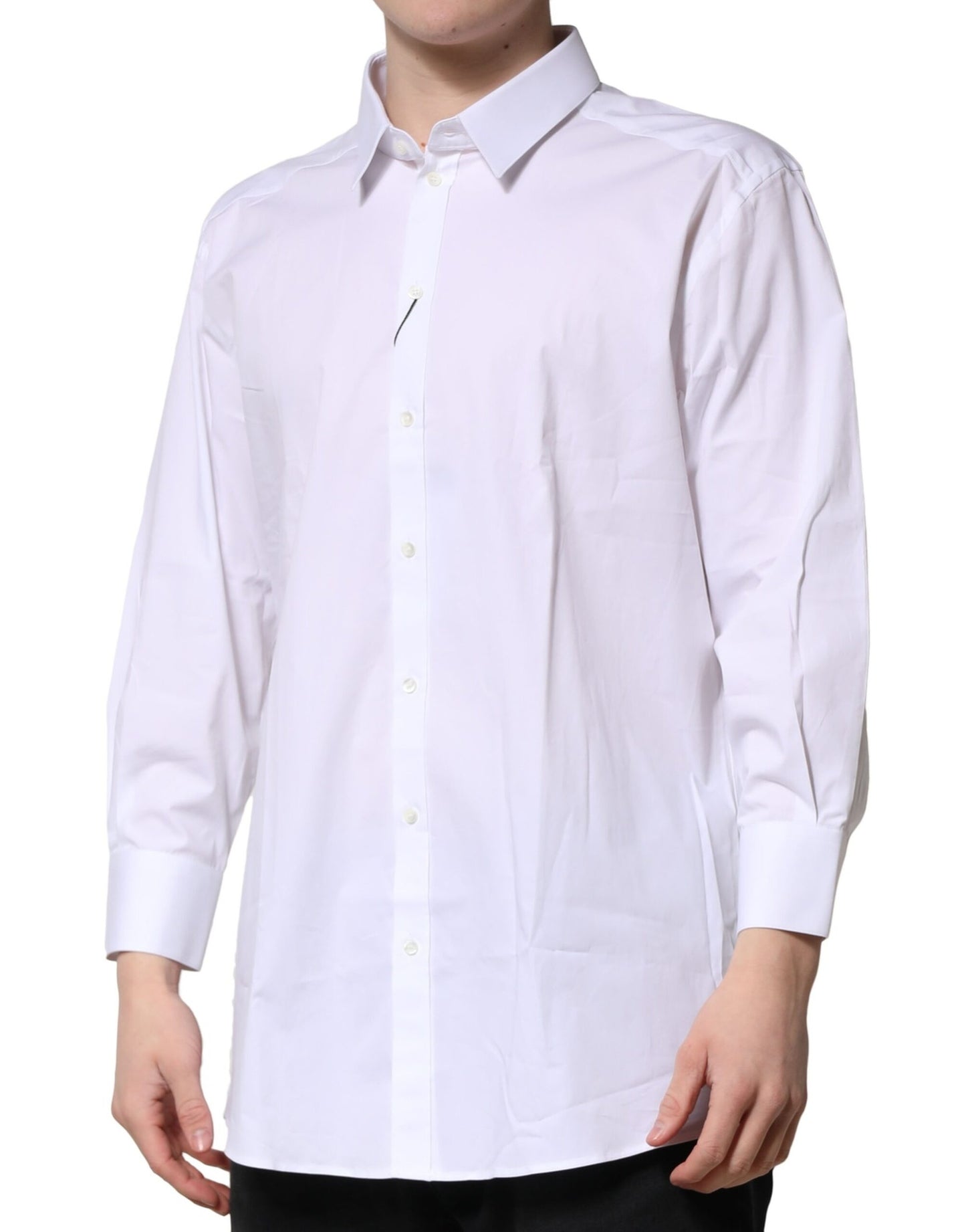 Camisa Formal de Manga Larga Blanca Oro Dolce & Gabbana