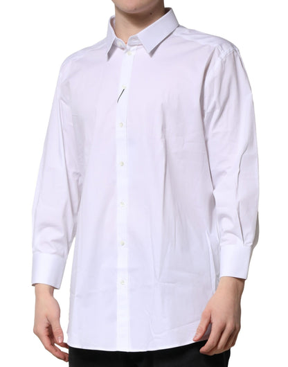 Camisa Formal de Manga Larga Blanca Oro Dolce & Gabbana