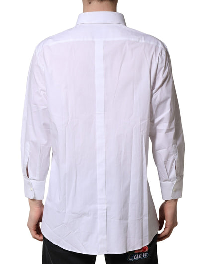 Camisa Formal de Manga Larga Blanca Oro Dolce & Gabbana