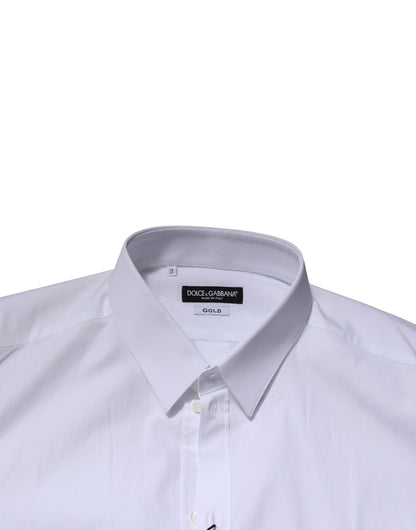 Camisa Formal de Manga Larga Blanca Oro Dolce & Gabbana