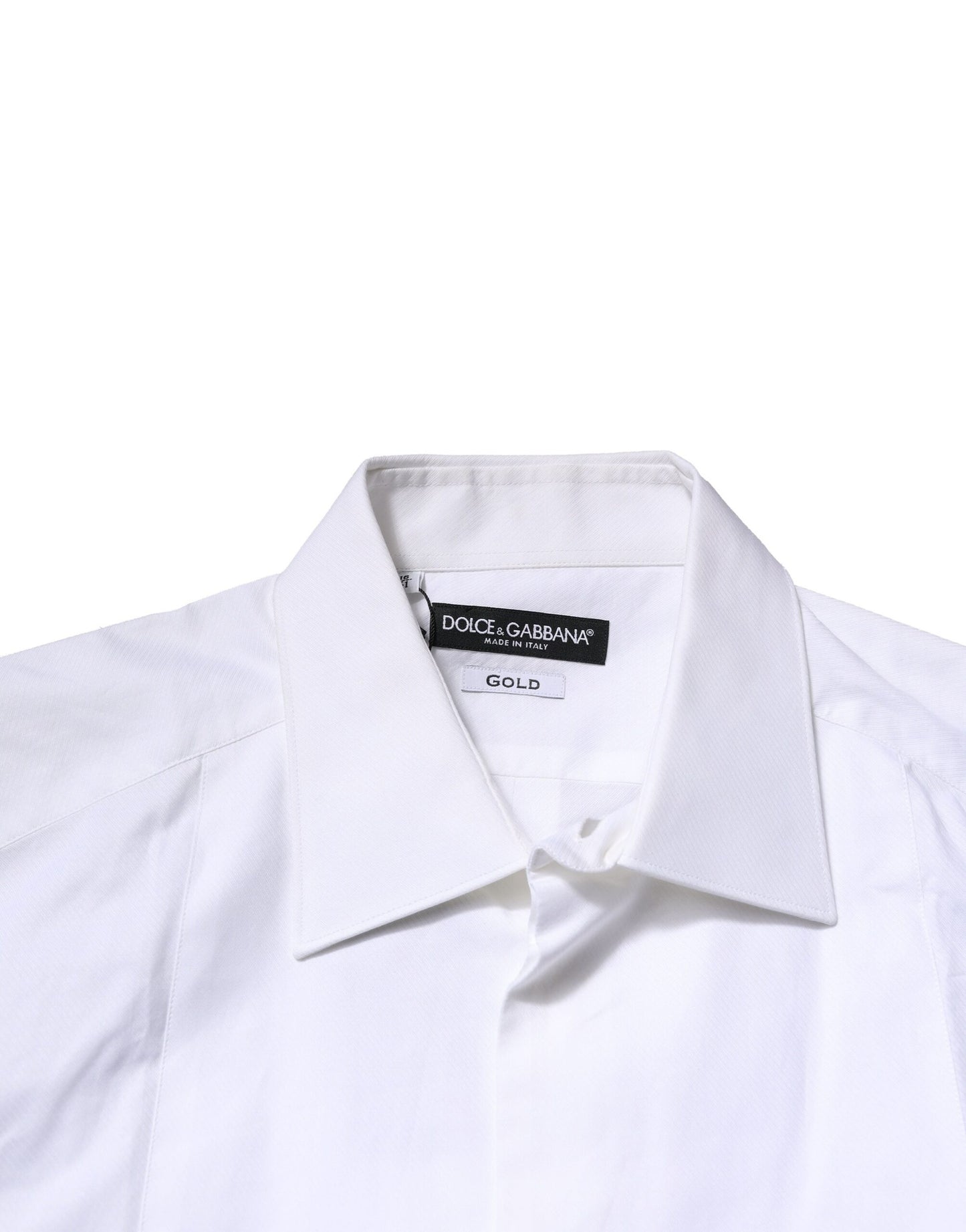 Camisa Formal de Algodón Popelín con Pechera Blanca GOLD para Hombre de Dolce & Gabbana