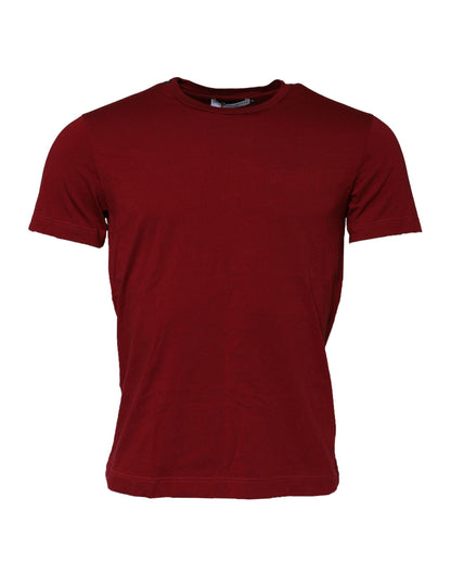 Dolce & Gabbana Camiseta de manga corta con cuello redondo para hombre de color rojo oscuro