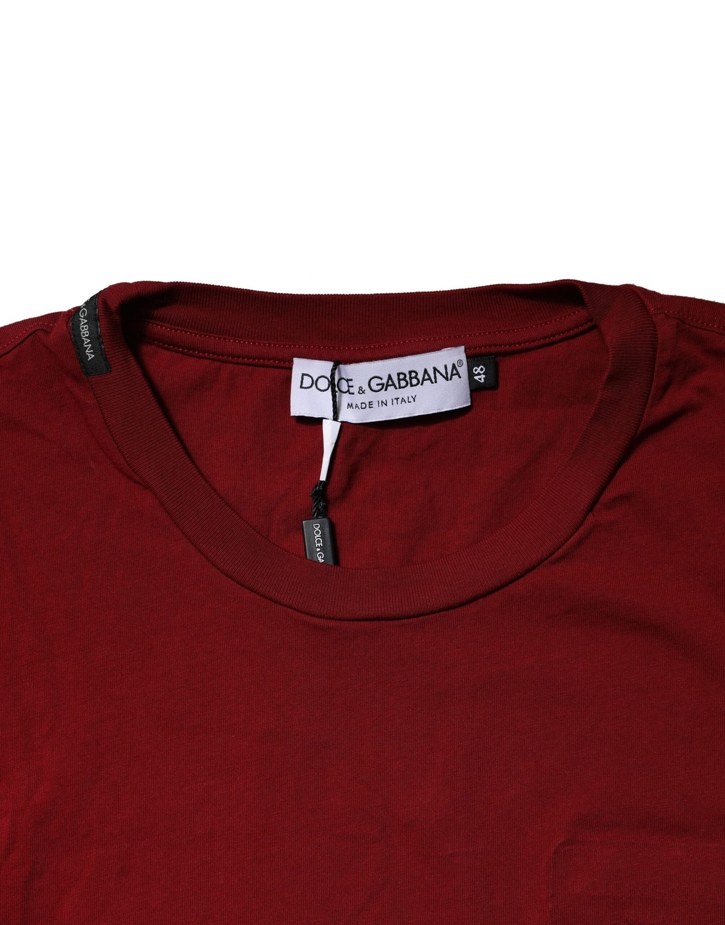 Dolce & Gabbana Camiseta de manga corta con cuello redondo para hombre de color rojo oscuro