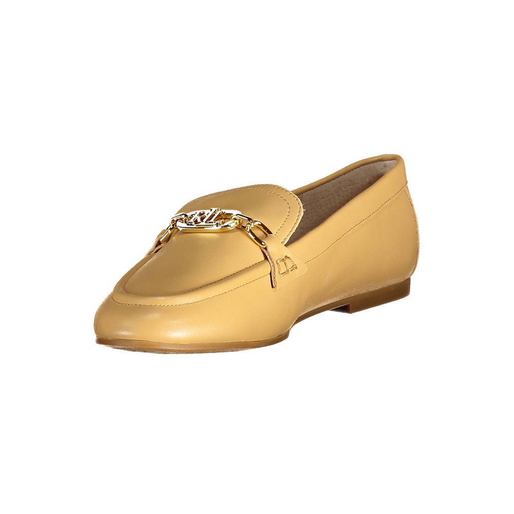 Zapato clásico de cuero beige para mujer Ralph Lauren