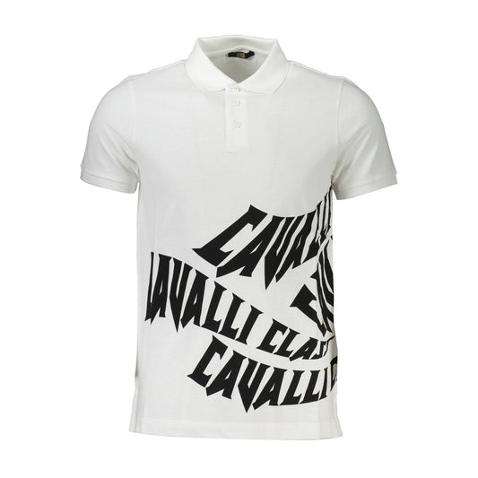 Polo de algodón blanco Cavalli Class para hombre
