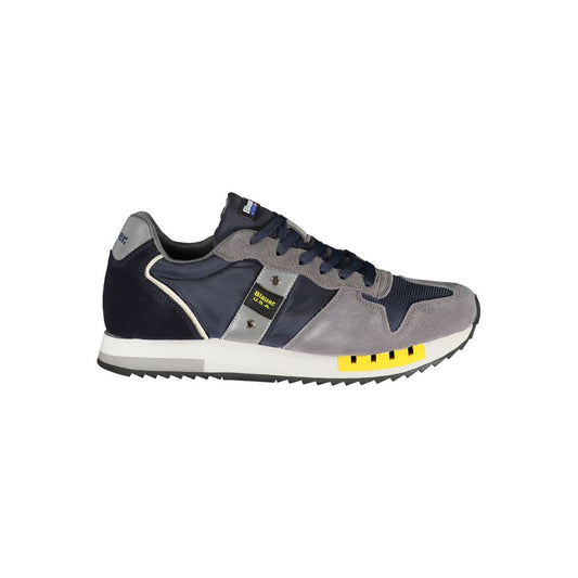 Blauer Blue Leather Zapatillas para Hombre